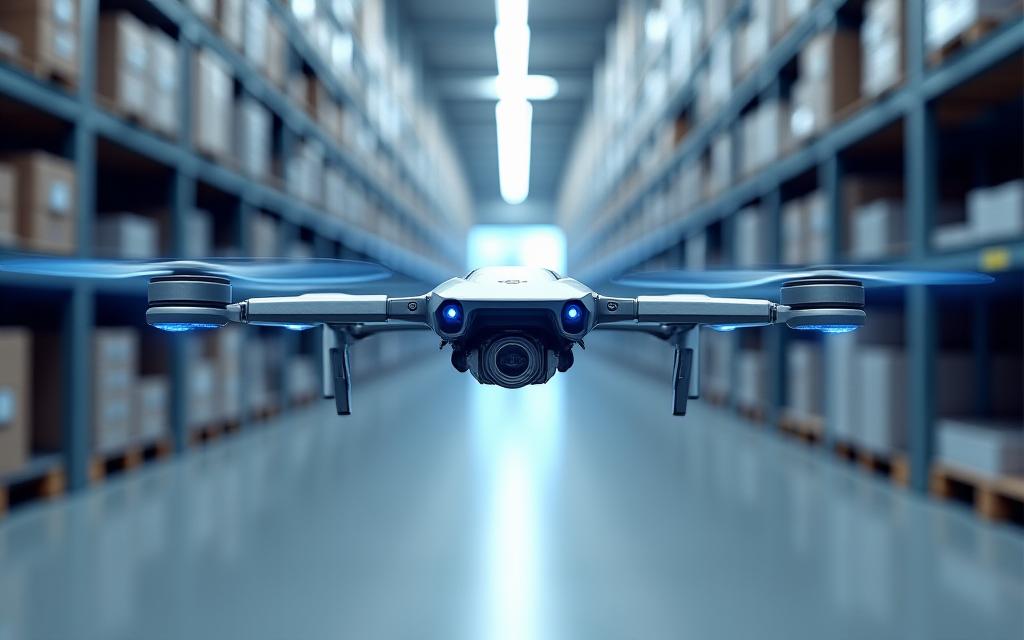 Flotta di droni autonomi per logistica di magazzino